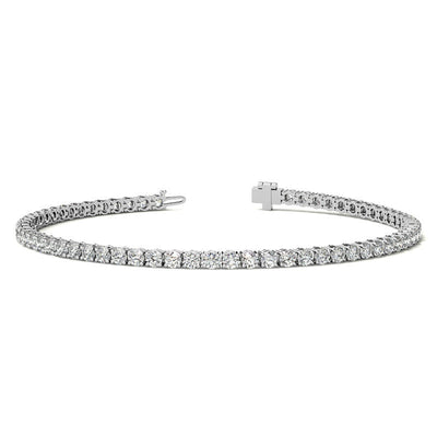 3.50 CTW Lab Grown Diamond Tennis Bracelet  in 14kt White/Yellow Gold (G/VS) AGI Certified