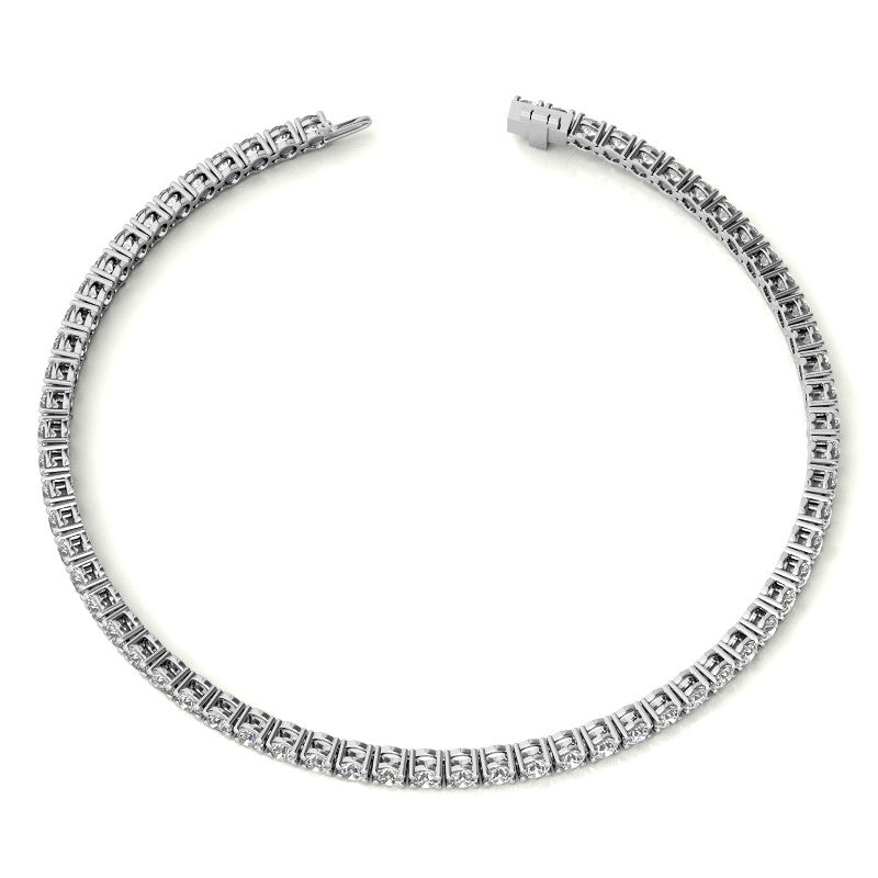 3.50 CTW Lab Grown Diamond Tennis Bracelet  in 14kt White/Yellow Gold (G/VS) AGI Certified