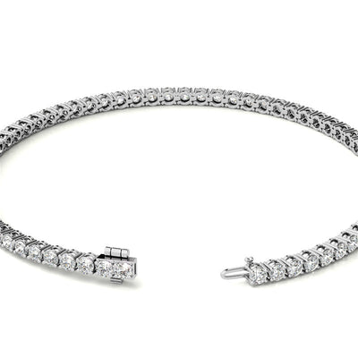 3.50 CTW Lab Grown Diamond Tennis Bracelet  in 14kt White/Yellow Gold (G/VS) AGI Certified