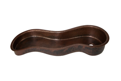 40" ZigZag Inclined Bottom Hammered Copper Bar Sink