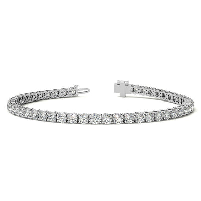 6.00 CTW AGI Certified Lab Grown Diamond Tennis Bracelet – 14K White Gold Overlay