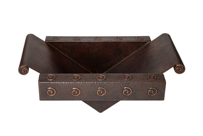 17" Rectangular Apron Inclined Bottom Hammered Copper Bathroom Sink