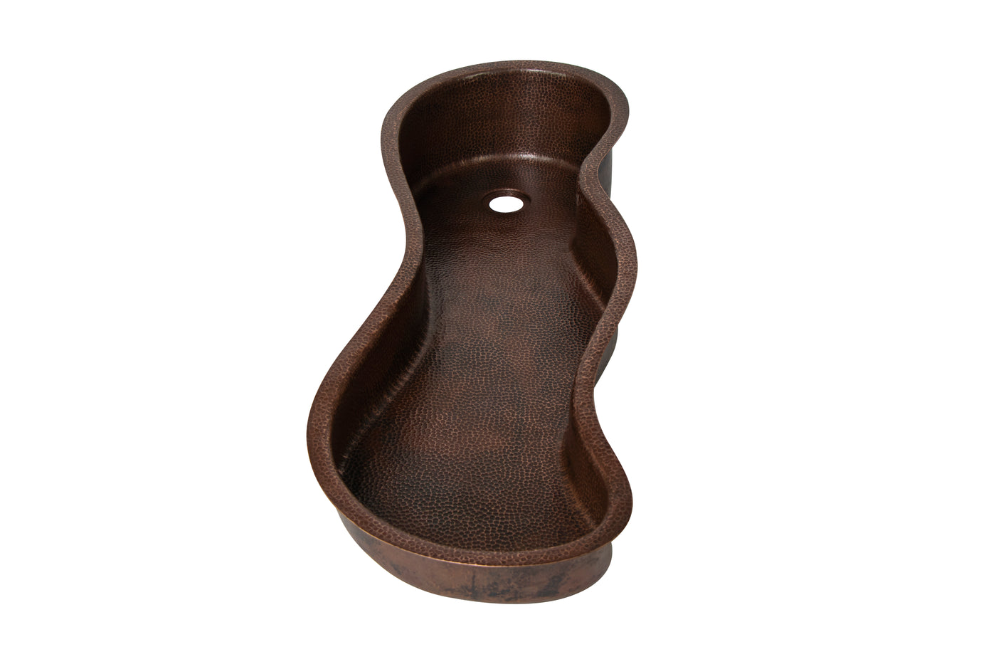 40" ZigZag Inclined Bottom Hammered Copper Bar Sink