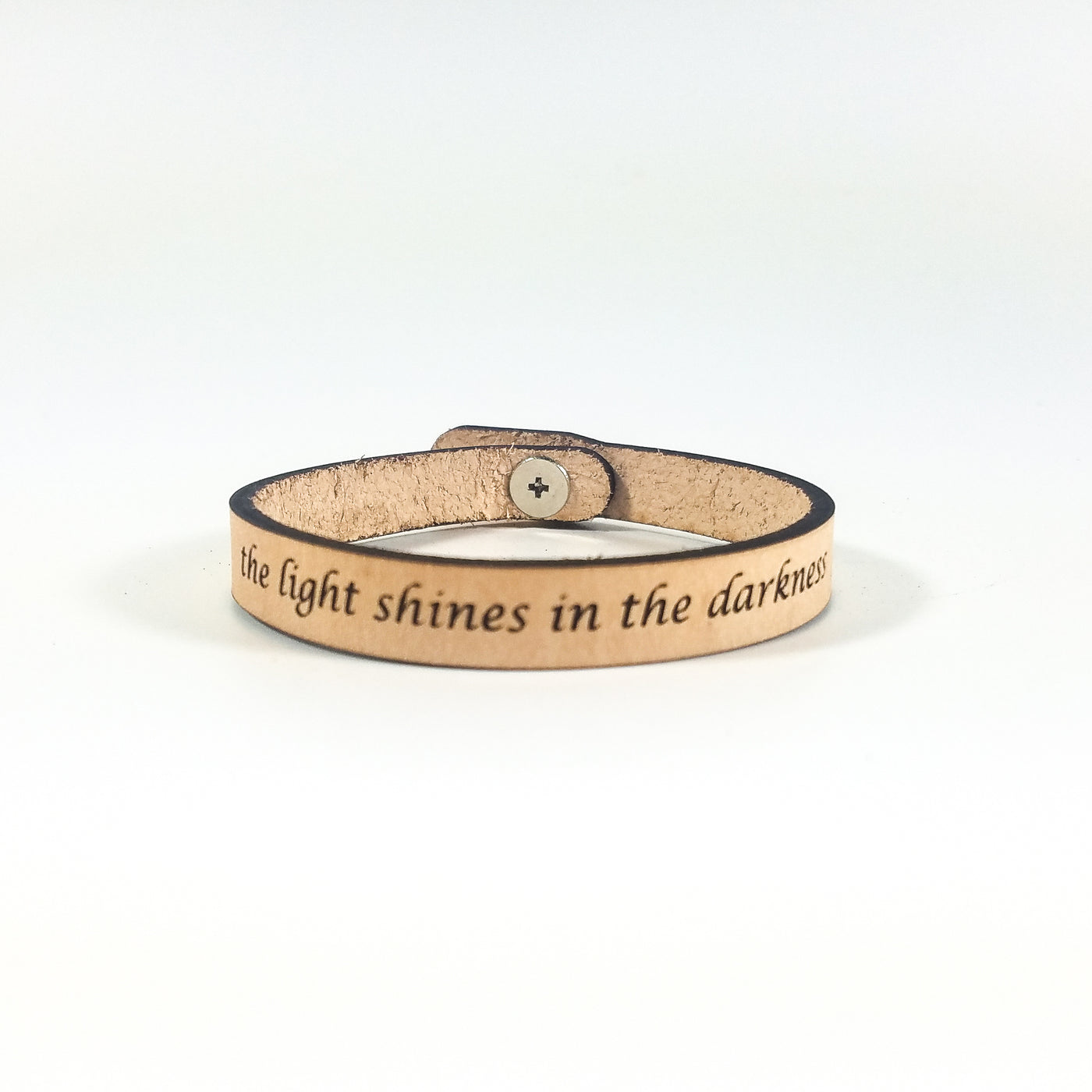 Spiritual Quote Bracelet - the light shines in the darkness