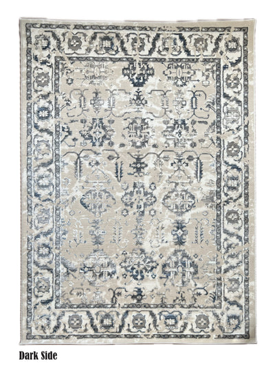 ROY's Home High&Low Area Rugs, Silver and Dark Shiny Effect