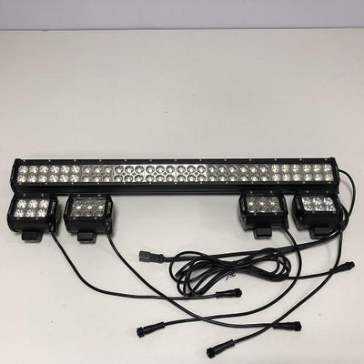 1 Slide Bracket Dual Color Strobe Light Bar Sync with 4 Packs 4" LED Pods
