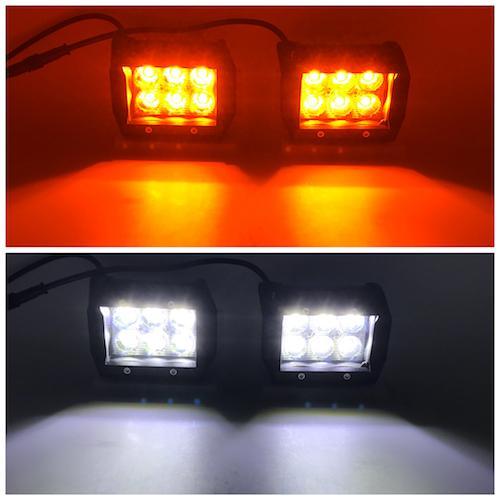 1 Slim Dual Color Strobe Light Bar Sync 4 Packs 4" LED Pods