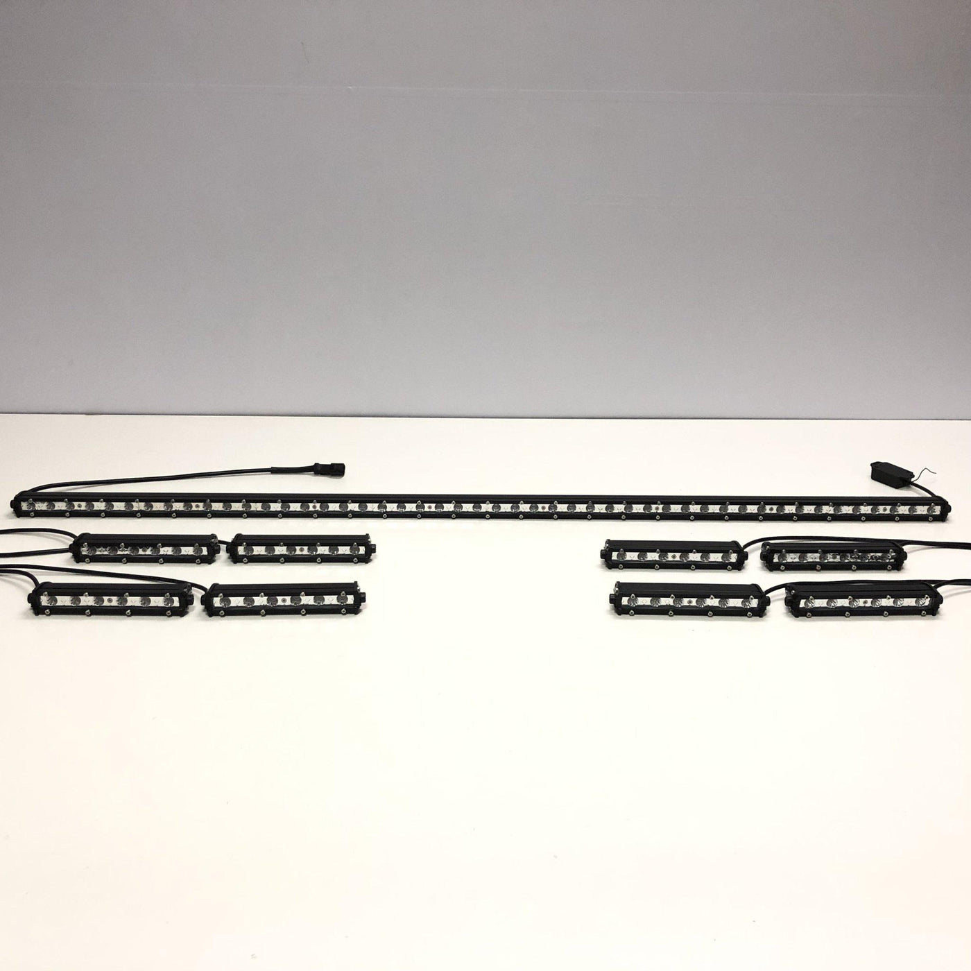 1 Ultra Slim Strobe Light Bar Sync with 4 Packs 7" Light Bar