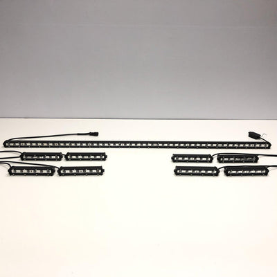 1 Ultra Slim Strobe Light Bar Sync with 4 Packs 7" Light Bar