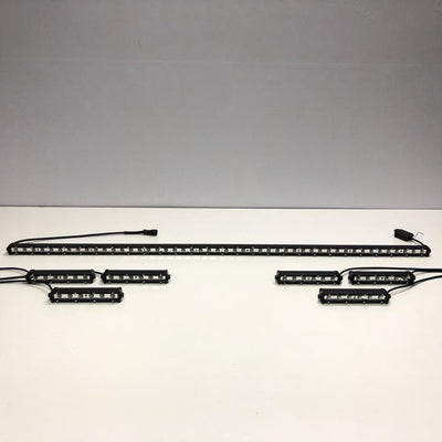 1 Ultra Slim Strobe Light Bar Sync with 4 Packs 7" Light Bar