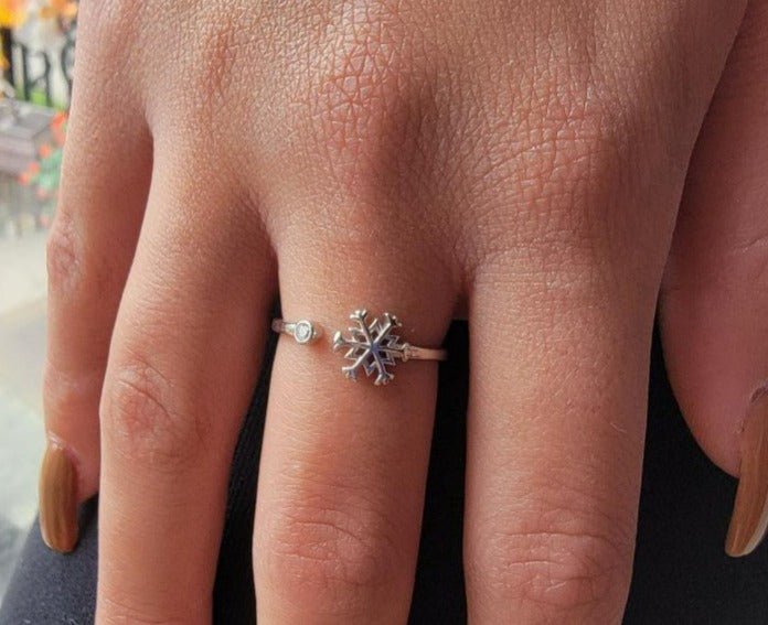 .925 Sterling Silver Snowflake Ring