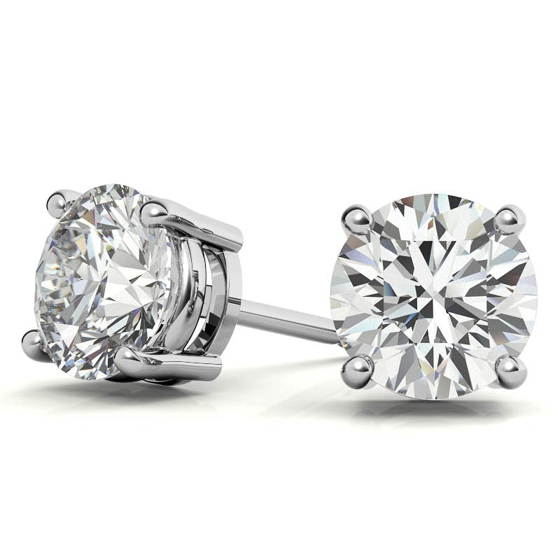 1.50 CTW Genuine Moissanite Stud Earrings – DEF Color, IF–VS1 Clarity, 14k Gold Over Sterling Silver