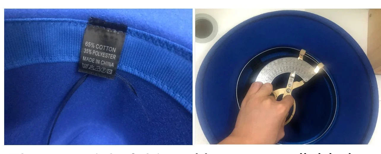 X-Large Wide Stiff Brim Fedora - Unisex Adjustable Cotton & Polyester Hat with 10cm Brim & 12cm Height - Sun Protection Fashion Accessory